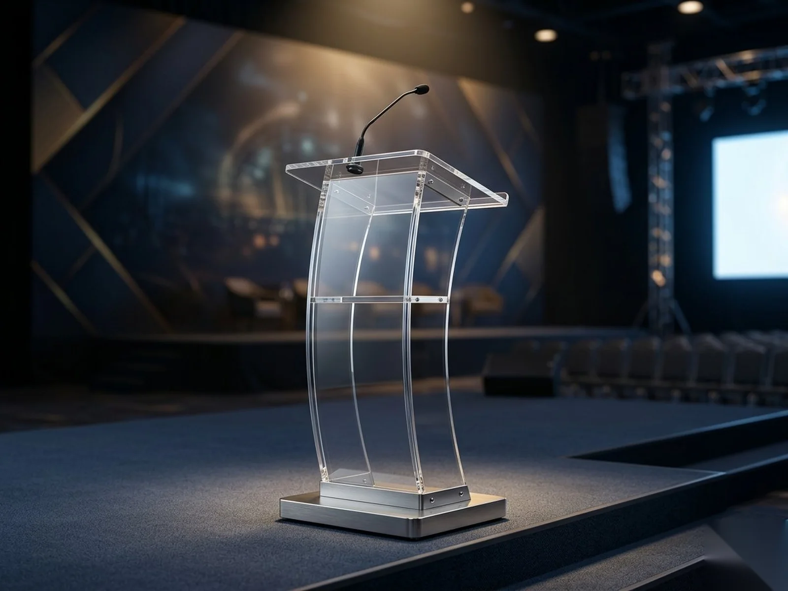 Pódium y atril de acrílico para conferencias, eventos corporativos y presentaciones