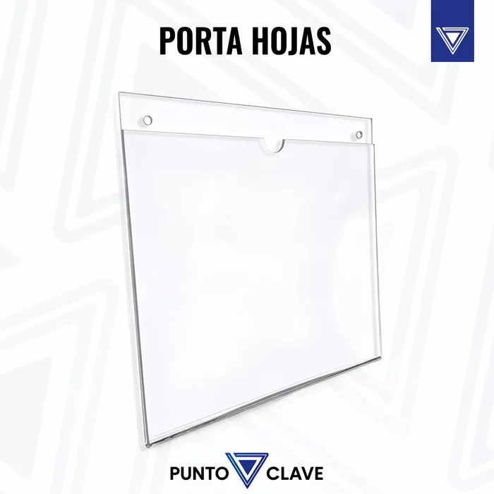 Porta hojas horizontal de acrílico tamaño carta para pared, ideal para avisos y procedimientos